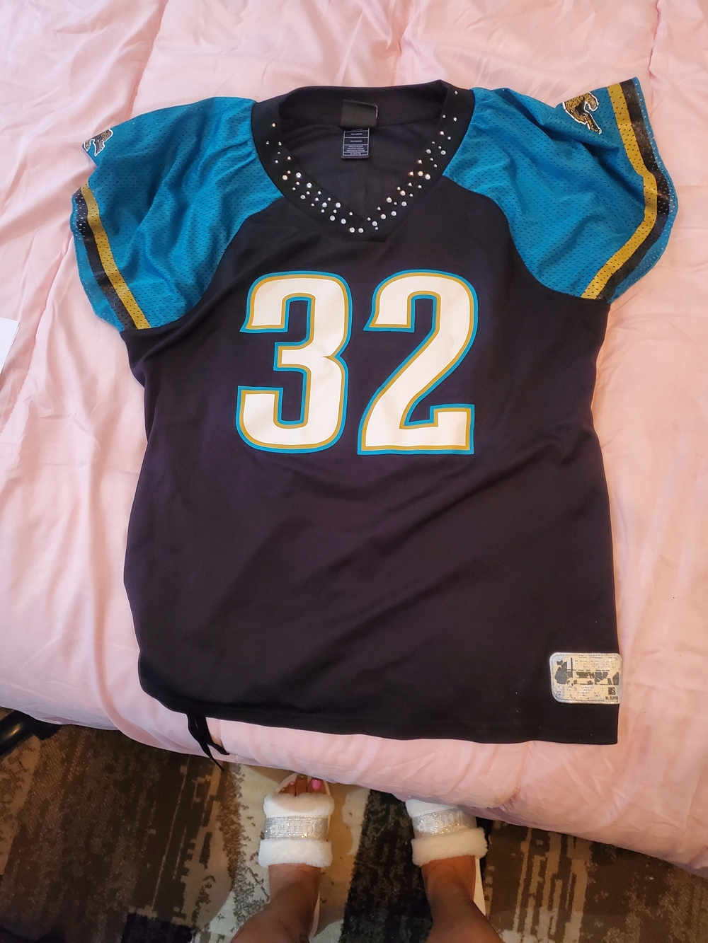#32 Black & Teal Football Jersey